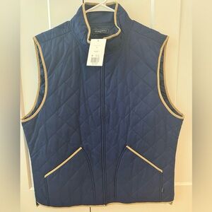 Men’s Crown & Ivy Quilted Vest, Large, Navy